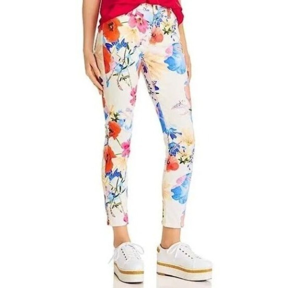 7 for All Mankind Seaside Poppy Ankle Jean Floral Size‎ 24 NWOT $199 Fun Funky